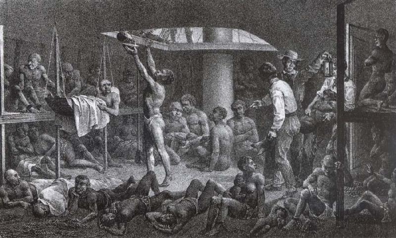 Johann Moritz Rugendas The hold of a slave ship Sweden oil painting art